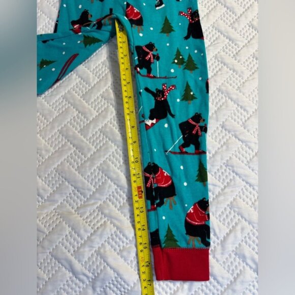 Little Blue House Kids Wild Winter 4T Size 4 Unisex Teal Skiing Footless Onesie - Picture 13 of 16